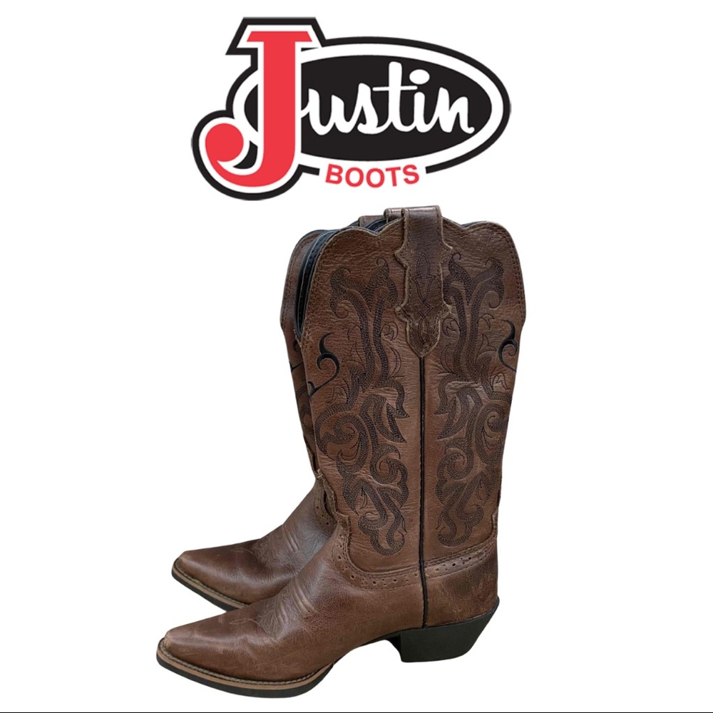 Justin Boots Western Brown Leather Cowboy Boots 7B